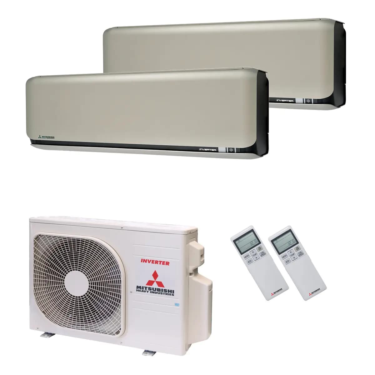 Mitsubishi Heavy Klimaanlage SRK-ZSX-WF WandgerÀt Multisplit Set mit 2 InnengerÀten 2 x 3,5 kW Titan