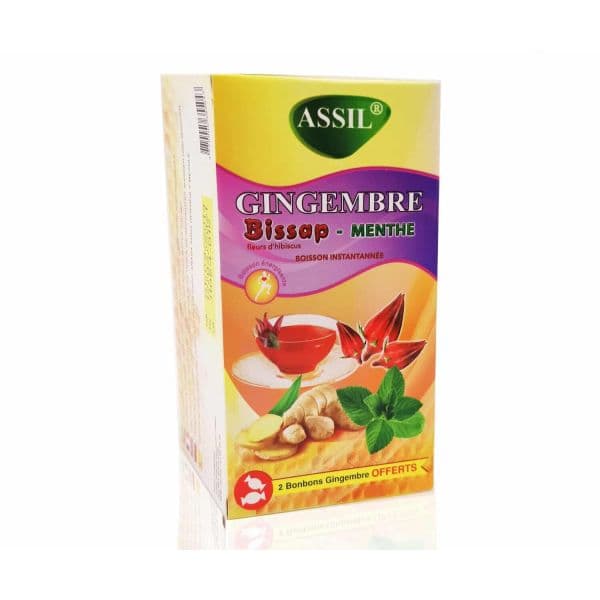 Tisane Gingembre Bissap (Fleurs d'Hibiscus) et Menthe - 100% Naturelle - ASSIL