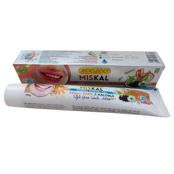 Dentifrice Herbal - Écorce de Peelu (Siwak) et Nigelle (MISKAL) - 100% naturel & Sans fluor - 100g - LooLoo