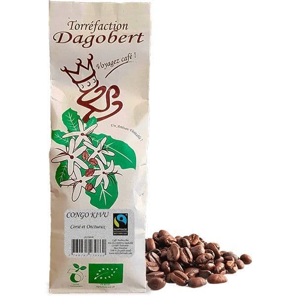 Café Congo Kivu Bio et équitable 100% Arabica - Les Cafés Dagobert 250g Grains (Graines)
