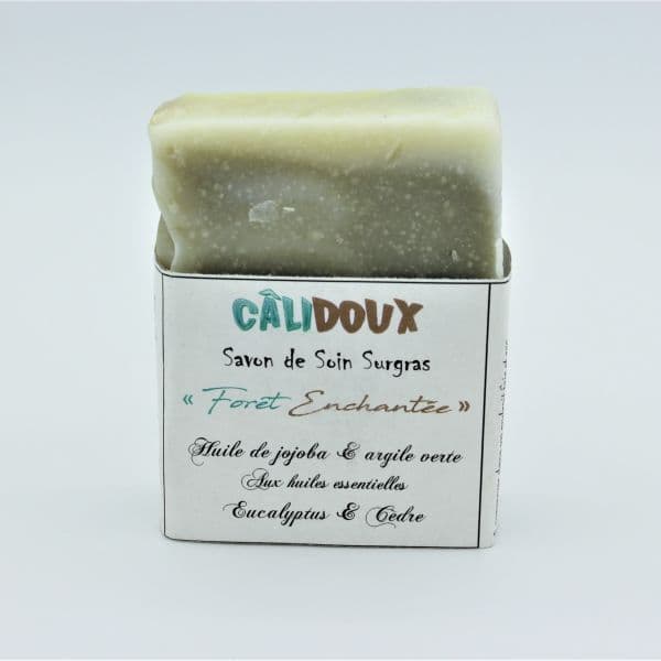 Savon Surgras Bio "FORÊT ENCHANTÉE" - peaux mixtes/grasses - 100g - Câlidoux