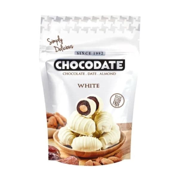 Tamrah White Chocolate - Dattes aux amandes enrobées de Chocolat blanc