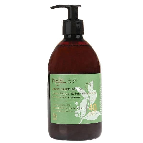 Savon liquide d'Alep 40% Baies de Laurier - 100% Naturel - 500 ml - Najel