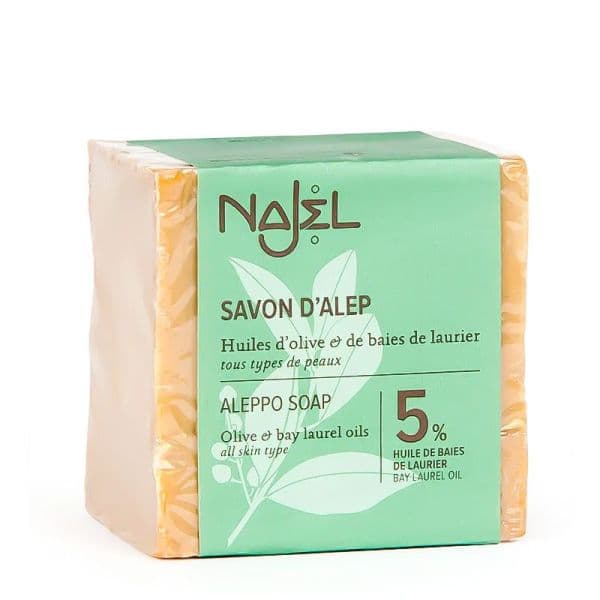 Savon d'Alep avec 5% de Laurier pour Visage et Corps - 100% Naturel - 190g