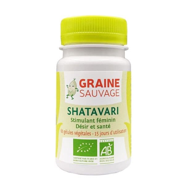 Shatavari Bio - Stimulant désir féminin - 60 Gélules végétales - Graine Sauvage