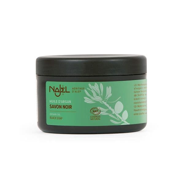 Savon noir à l'Huile d'Argan Bio - Visage et cheveux - 180g - Najel