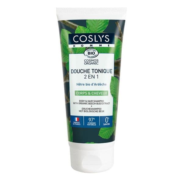 Gel Douche Bio Homme Tonique - 2 en 1 - 200 ml - Coslys