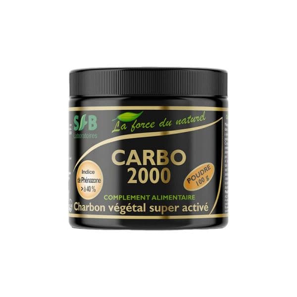 Charbon super Activé de Noix de Coco (CARBO2000) -100g - SFB Laboratoires