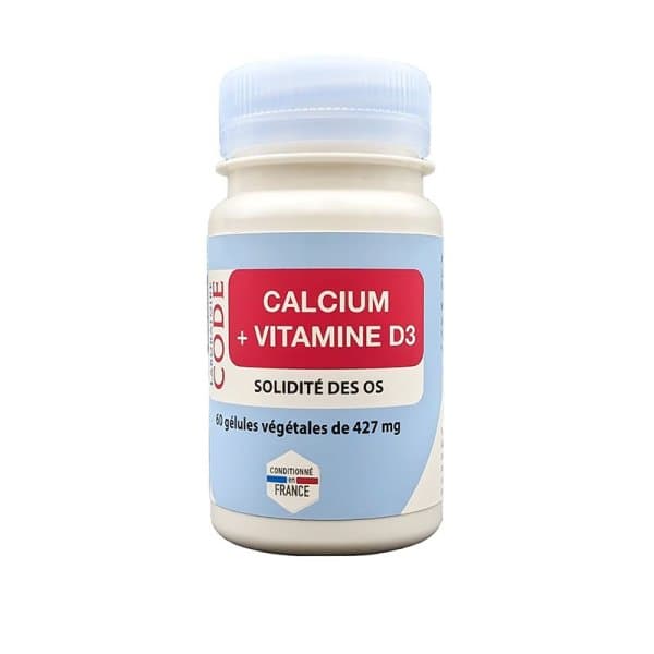 Calcium + Vitamine D3 - 60 gélules - Laboratoire Code