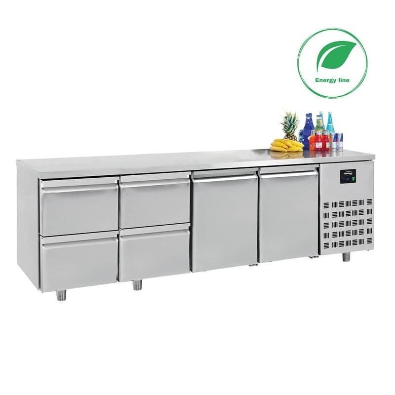 700 TABLE RĂFRIGĂRĂE 2 PORTES 4 TIROIRS ENERGY LINE COMBISTEEL