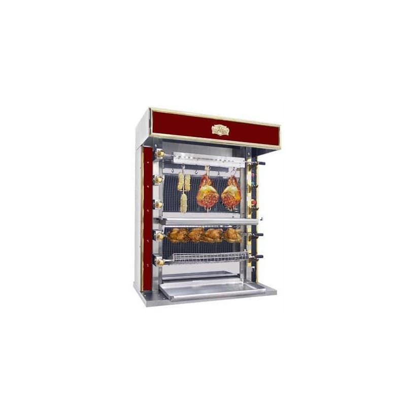 Rotissoire a poulets gaz 7 broches Série étroite Inotech