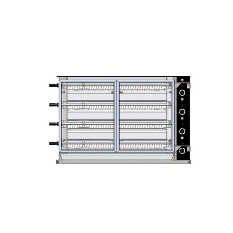 RĂ´tissoire 4 broches a poulets gaz Moteur Ă droite Inotech