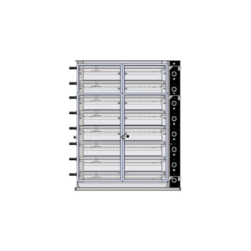 RĂ´tissoire 8 broches a poulets gaz Moteur Ă droite Inotech