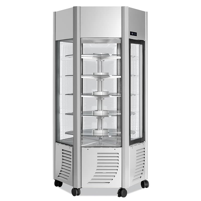 Vitrine 6 faces Négative 5 Plateaux Rotatifs SCAIOLA