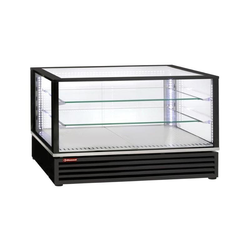 Vitrine réfrigérée ventilée EN ou GN, 3 Niv, Noire DIAMOND