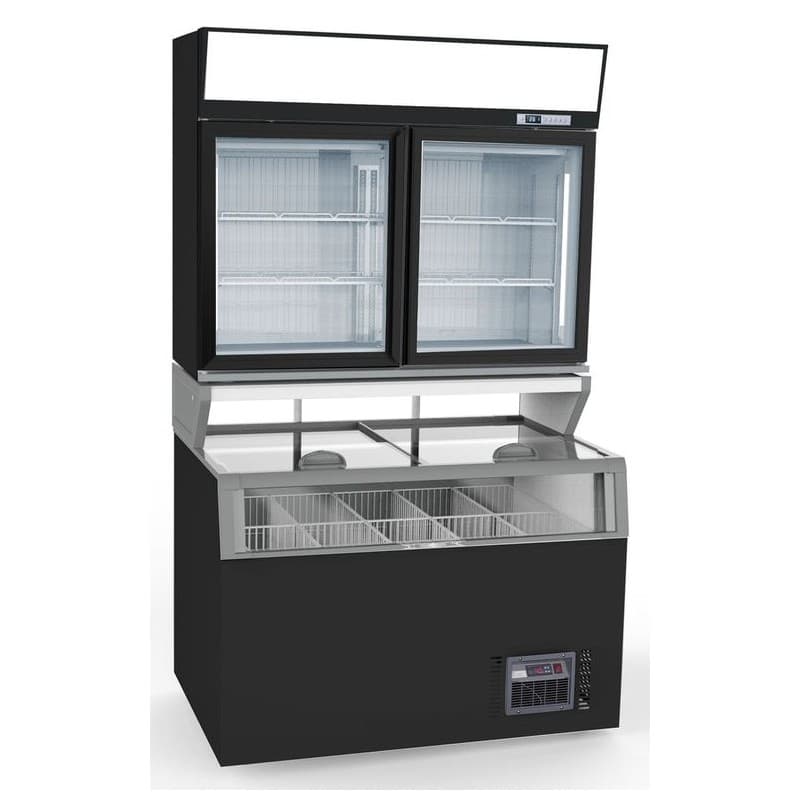 CHAMBRE MURALE FRIGORIFIQUES NOIR 2 PORTES EN VERRE COMBISTEEL