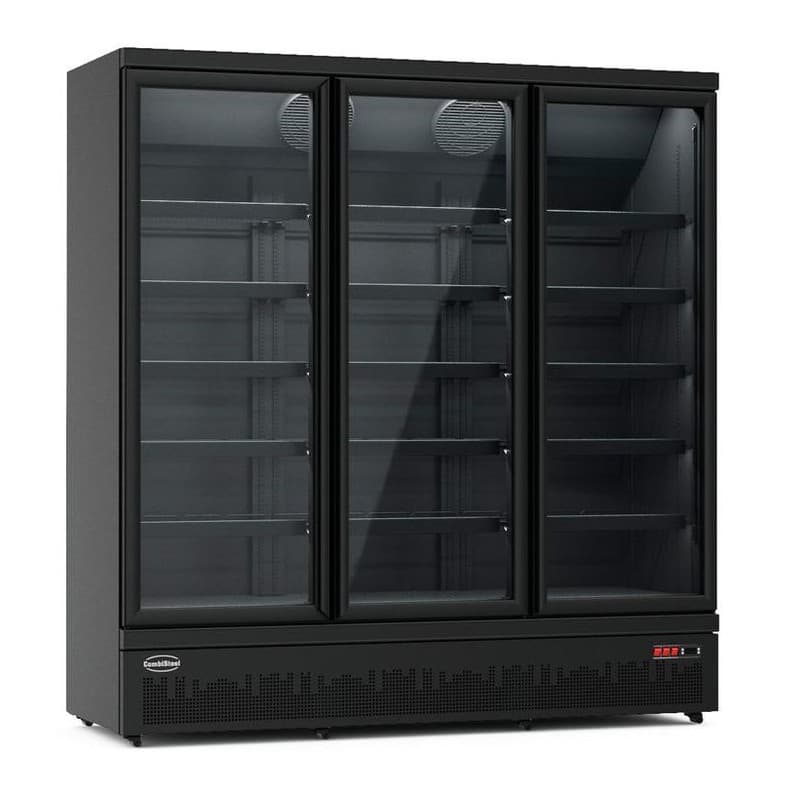 CONGÉLATEUR 3 PORTES EN VERRE NOIR JDE-1530F BL COMBISTEEL