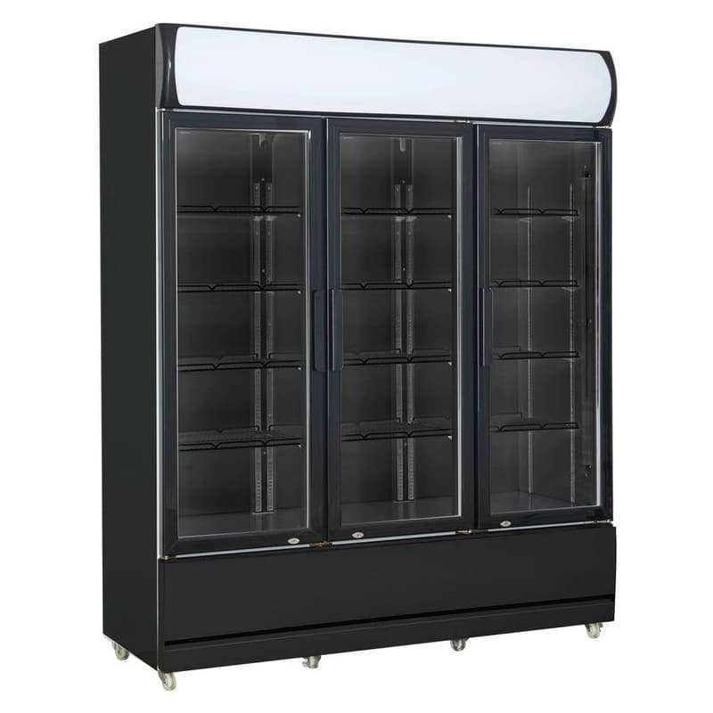 RÉFRIGÉRATEUR 3 PORTES EN VERRE NOIR FCU-1200 BL COMBISTEEL