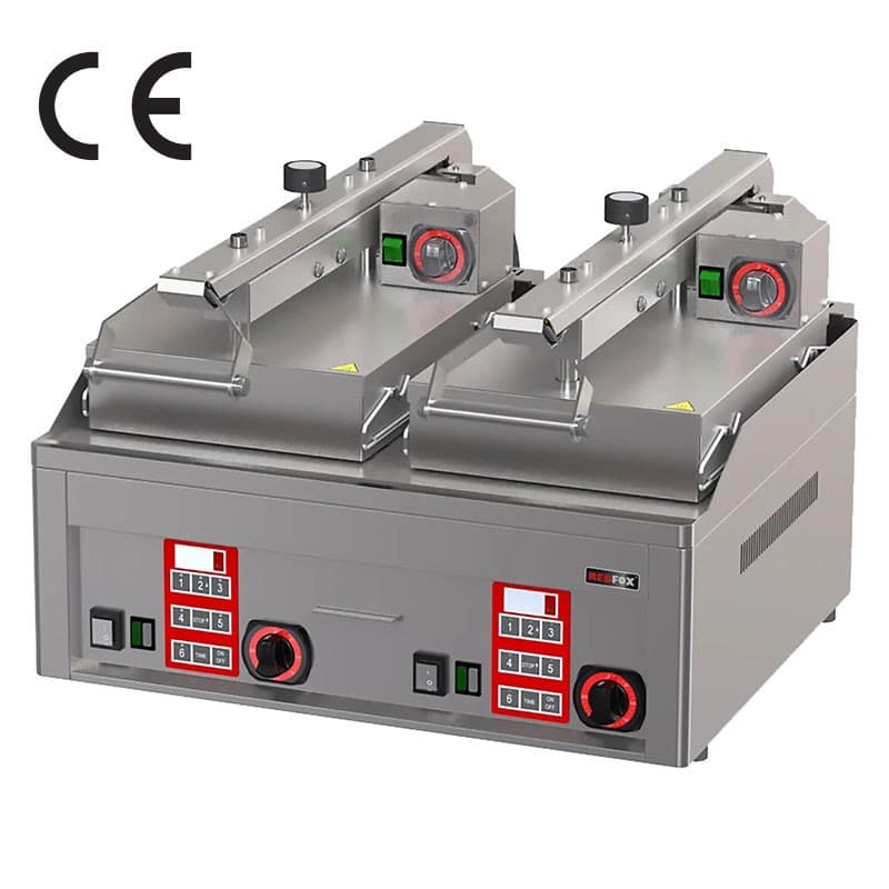 Clam-grill steak électrique double semi-automatique - 2 plaques