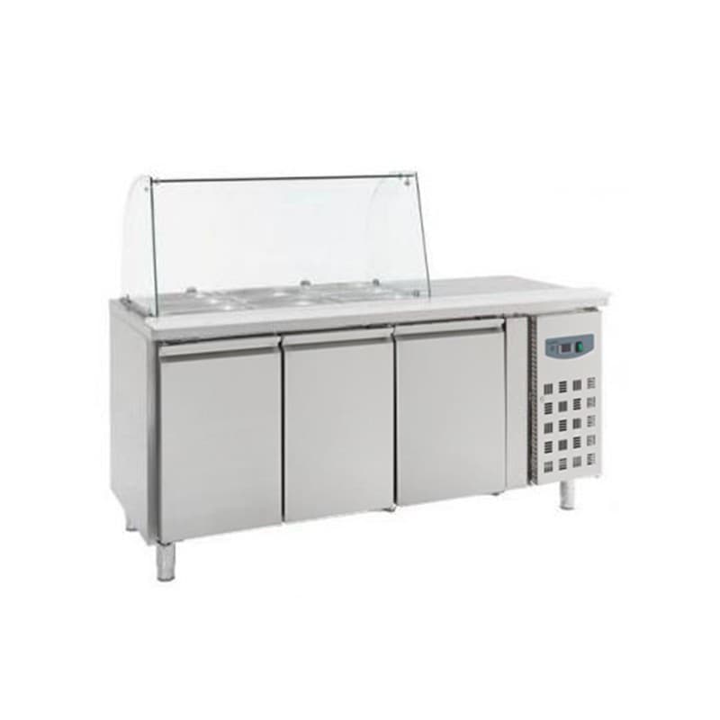 Saladette 3 portes GN1/1 vitrée COMBISTEEL