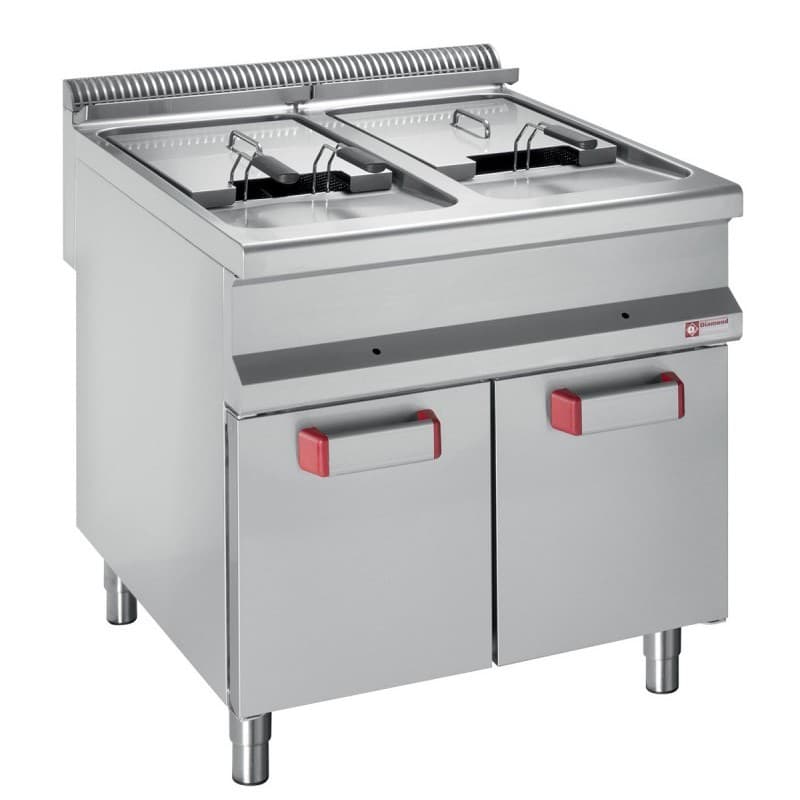 Friteuse gaz 2 cuve 18 lit. (2x 18 kW) sur meuble DIAMOND