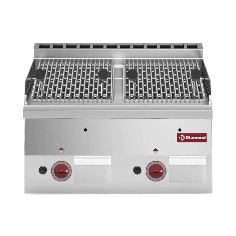 Grill à pierre volcanique 2 brûleurs gaz 600x600 DIAMOND