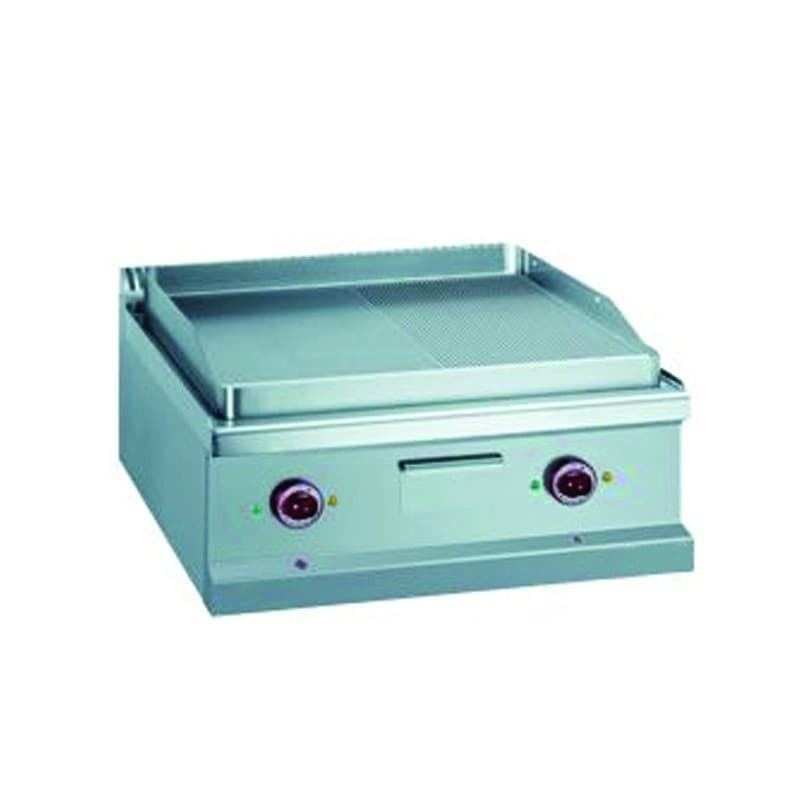 Plaque à snacker électrique 1/2 lisse 1/2 rainuré RM GASTRO