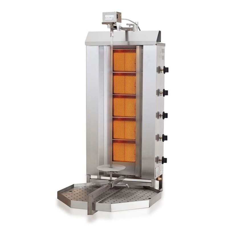GYROS GRIL DE GAZ MOTEUR AU-DESSUS 5 ZONES DE CHAUFFAGE COMBISTEEL