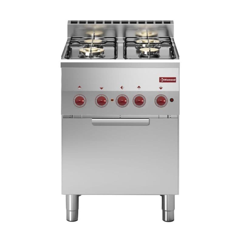 Fourneau 4 feux gaz et four convection électrique DIAMOND
