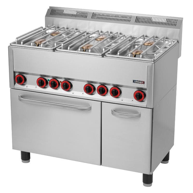 Fourneau gaz 6 feux avec four électrique ventilé GN 1/1 99 CASSELIN