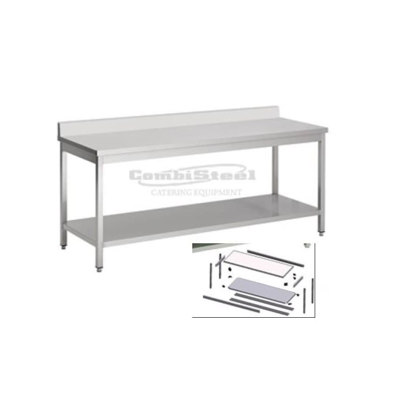 Table de travail inox adossée démontable 1000x700 COMBISTEEL