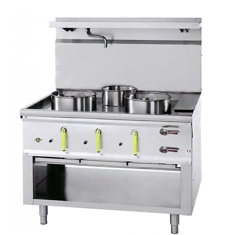 Wok asiatique 3Tiroirs 3Brûleurs Ø290mm et Ø230mm BERTRAND