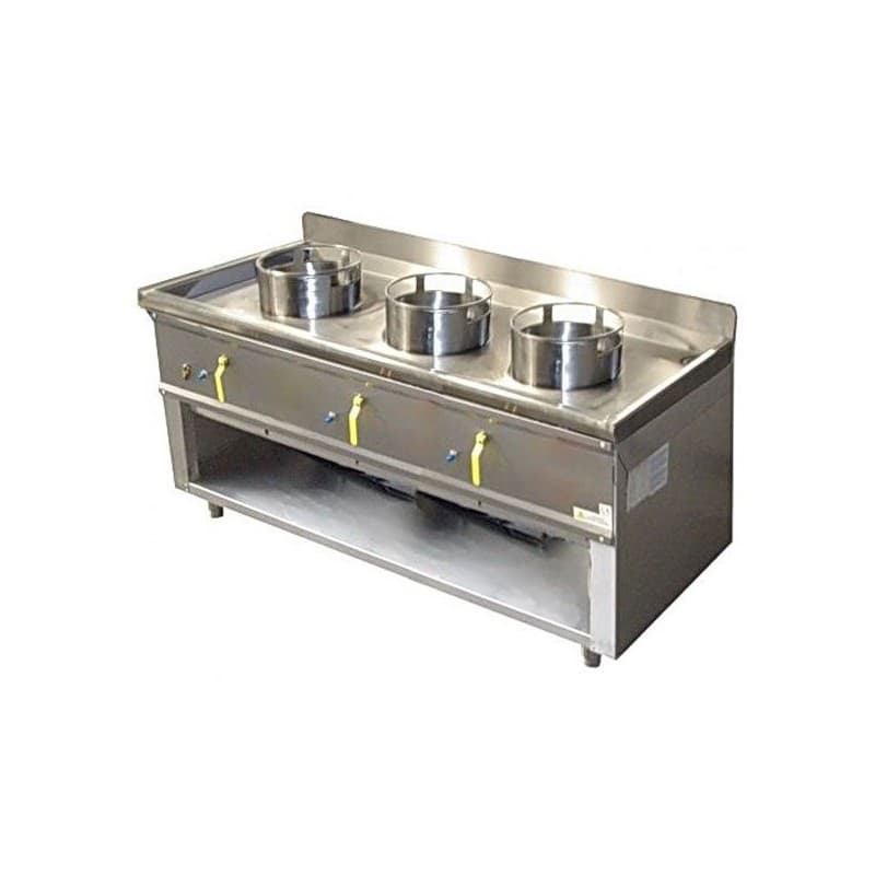 Wok asiatique Gaz à poser 3 Brûleurs Turbo Ø290mm BERTRAND