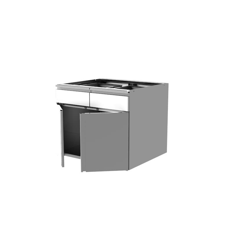 Armoire h 710 mm sans étagère 2 porte à charnières et tiroir ILSA