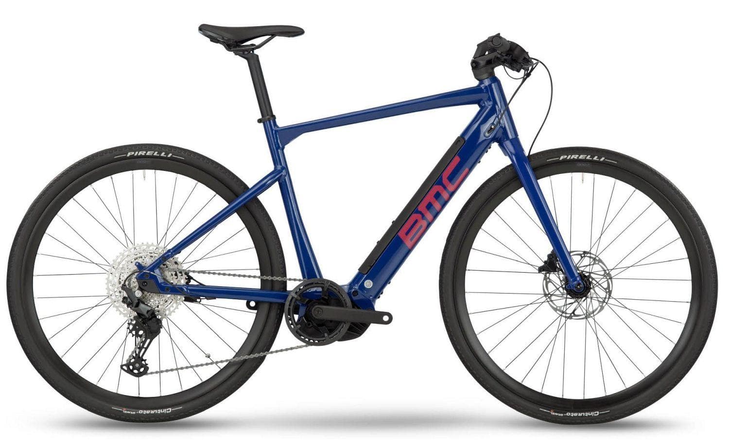 BMC Alpenchallenge AMP AL ONE BLAUW / NEON ROOD - M