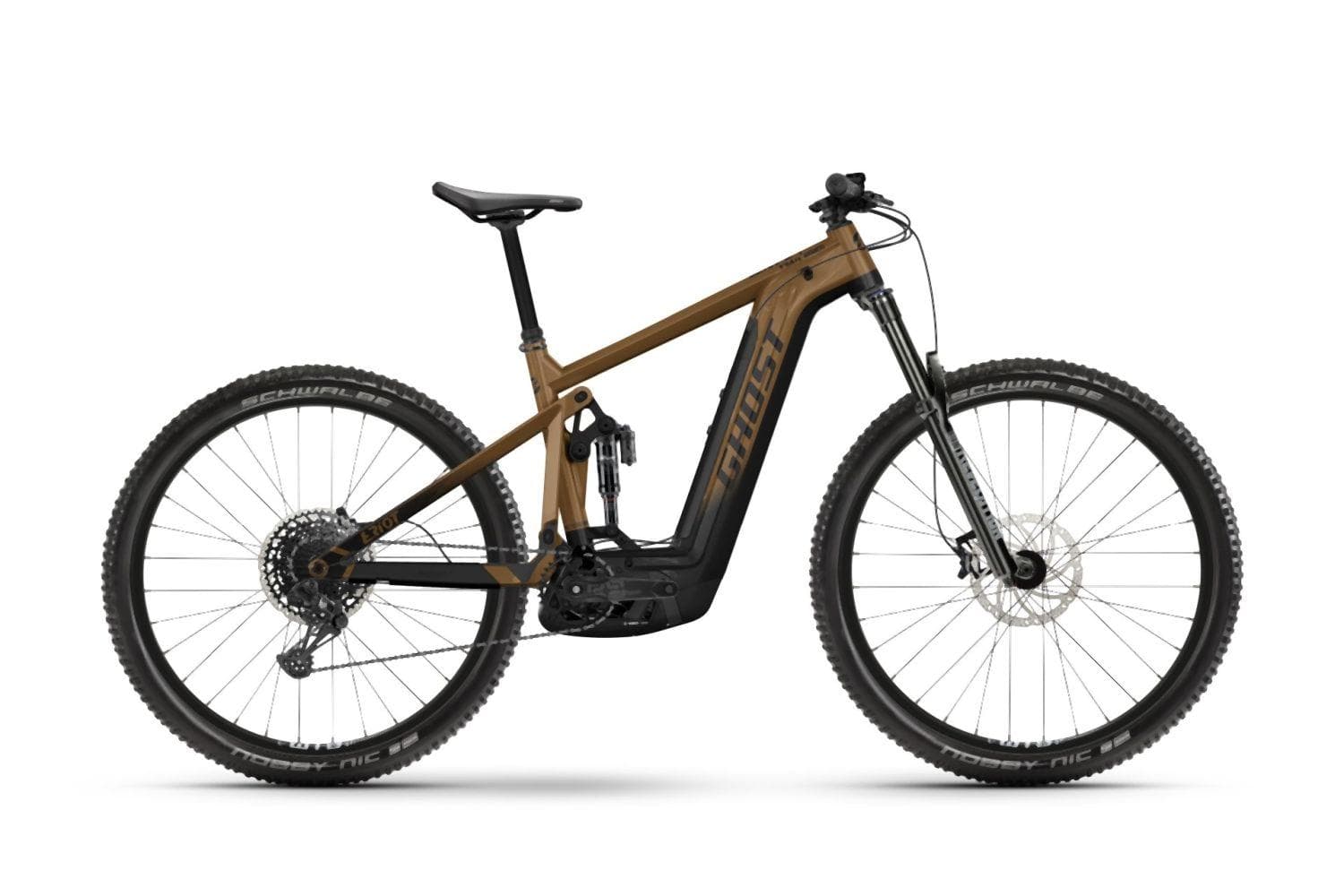Ghost E-Riot Trail Advanced zwart/goud - glanzend - Standard