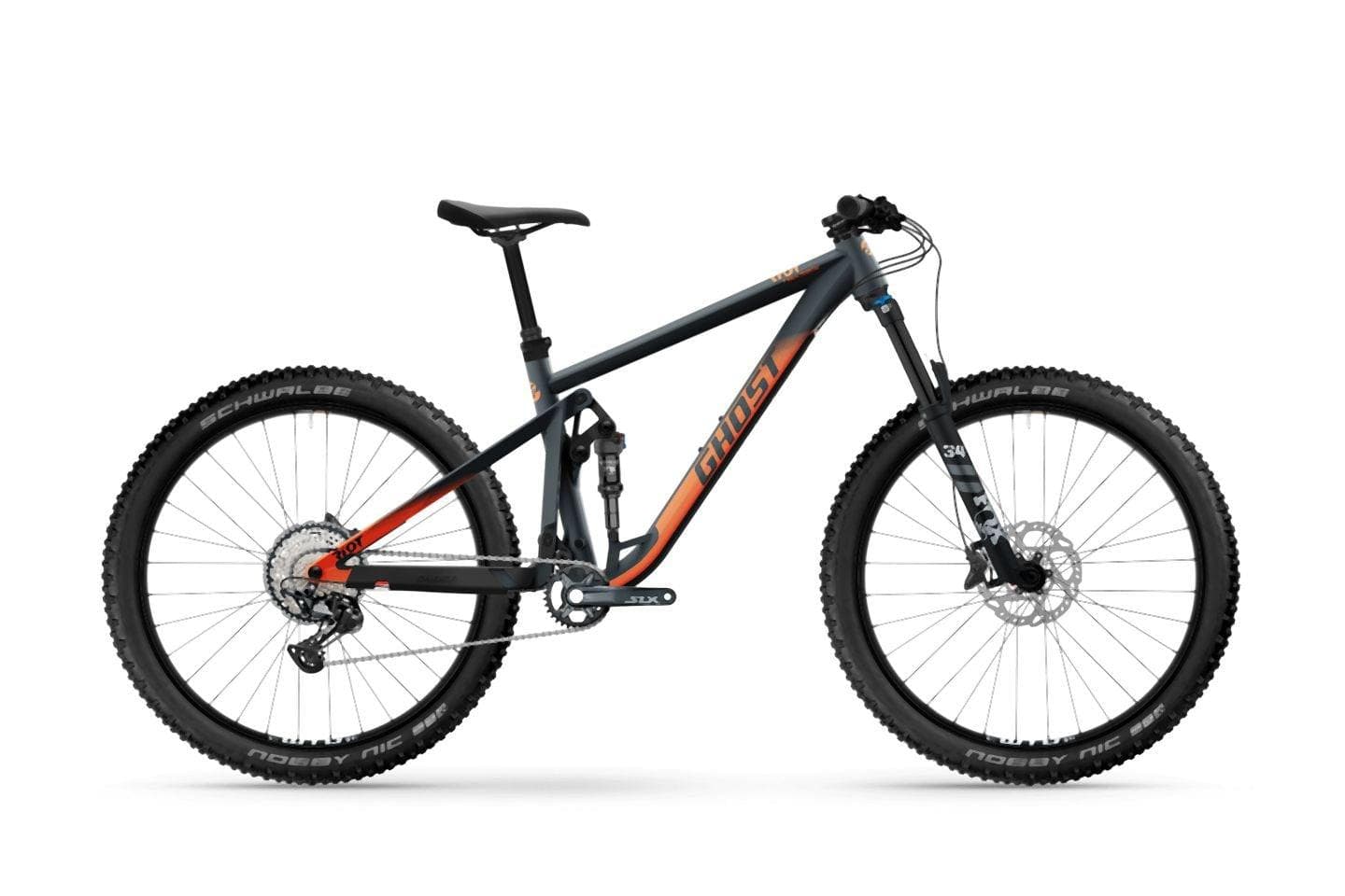 Ghost Riot Trail Essential donkergrijs/oranje - mat - XL