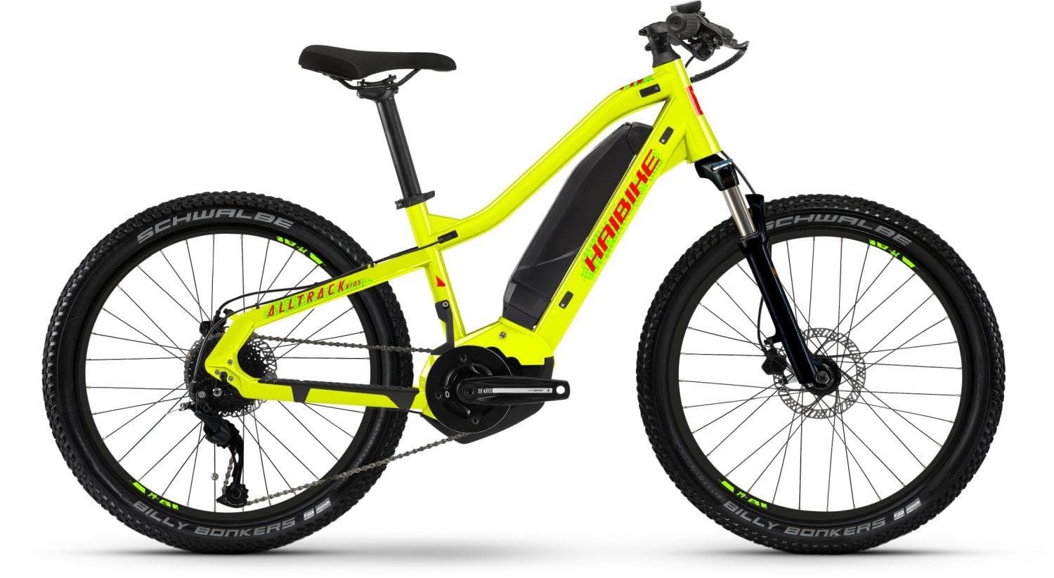 Haibike Alltrack Kids Glanzend Lime/Kristalrood - S
