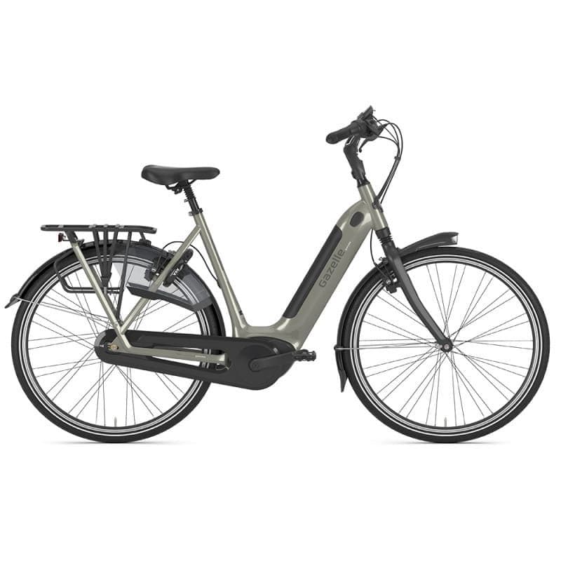 VTC électrique Gazelle Grenoble C8 HMB 2023 - Vert - Cadre ouvert - 49 cm