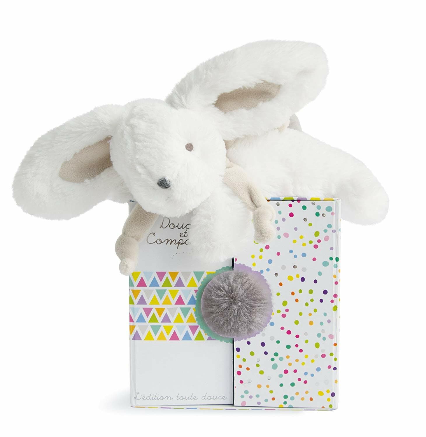 Doudou et Compagnie Coucou Doudou Forme Lapin Gris Perle