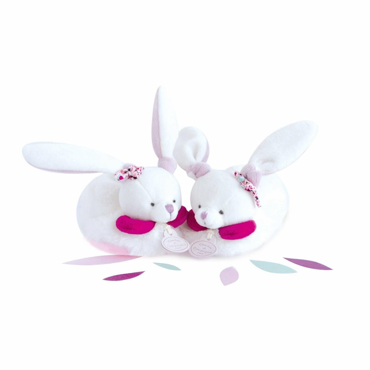 Doudou et Compagnie Cerise Chaussons avec Hochet Rose