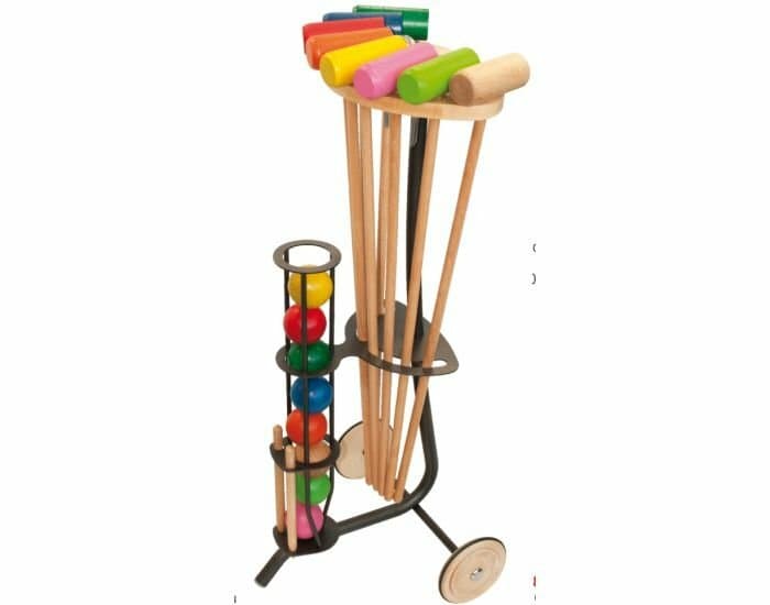 Jurabuis Chariot de Croquet Métal et Bois 8 Joueurs