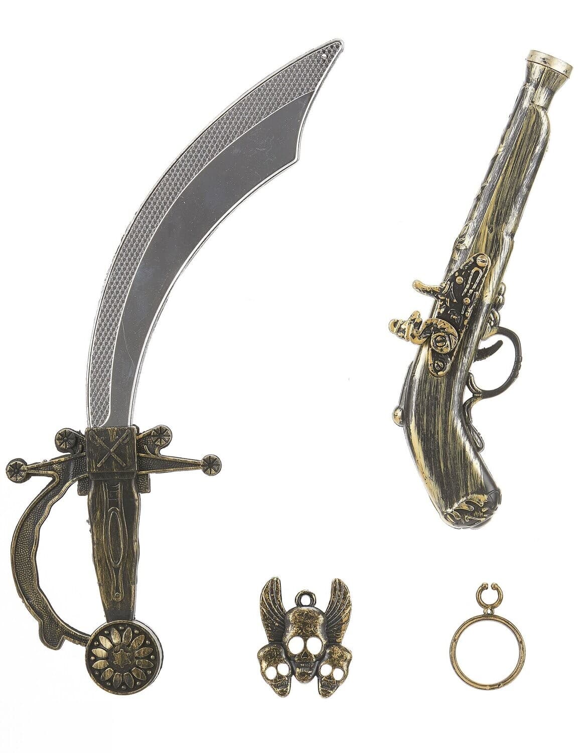 Kit de pirate en plastique-Sabre pistolet insigne boucle oreilles Enfant