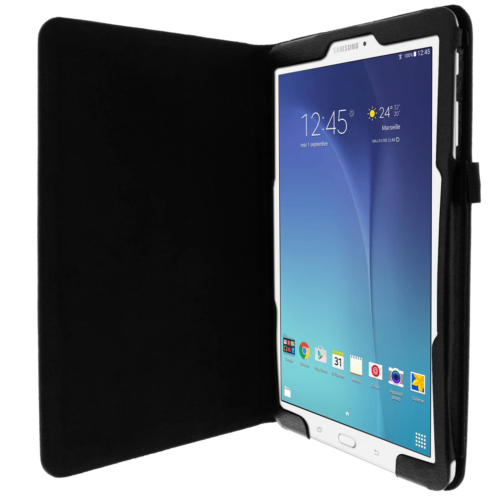 Housse folio Stand noir Galaxy Tab E 9.6