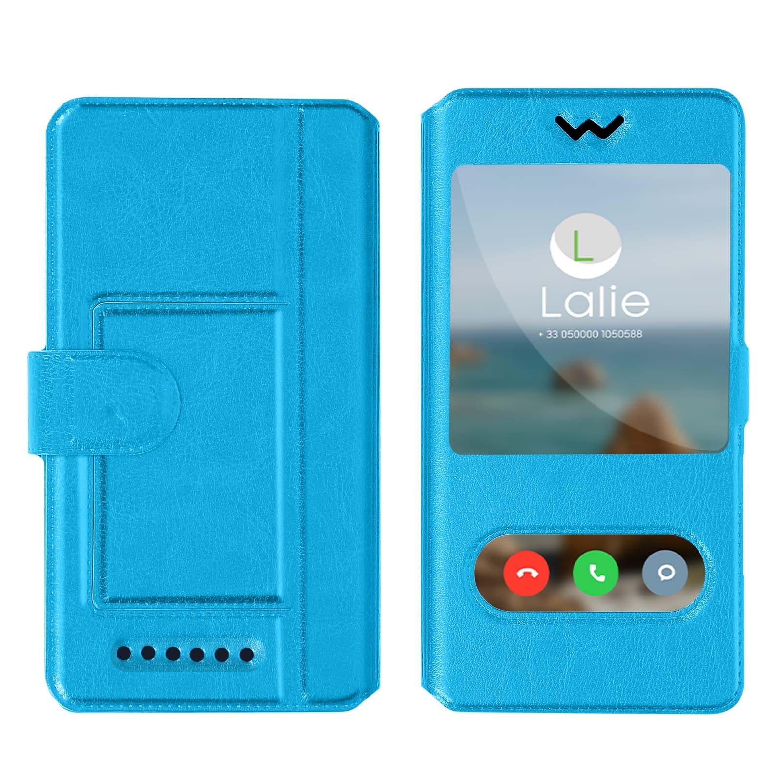 Housse Universel 2 Fenêtre Turquoise XXL