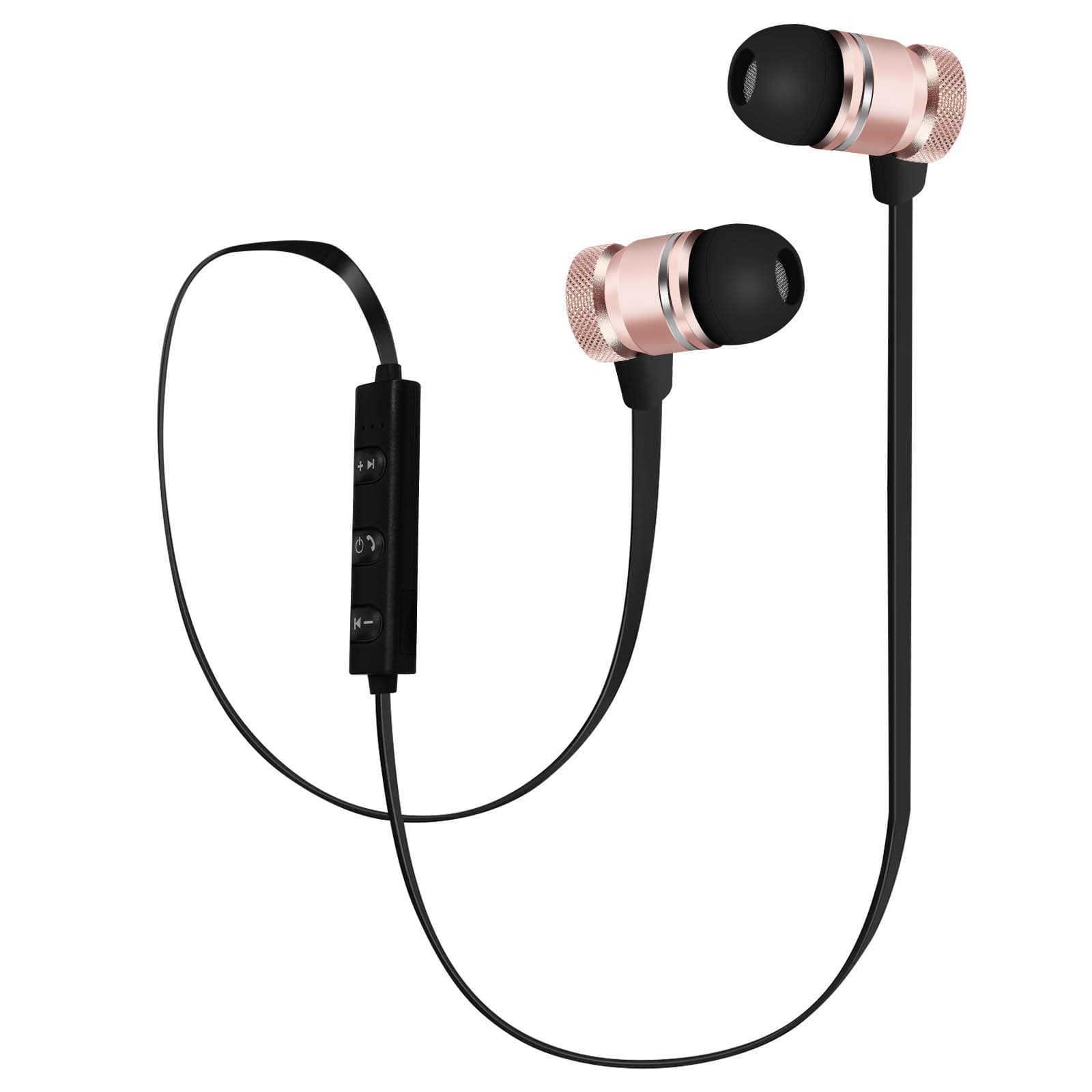 Écouteurs Bluetooth magnétique Noir Rose