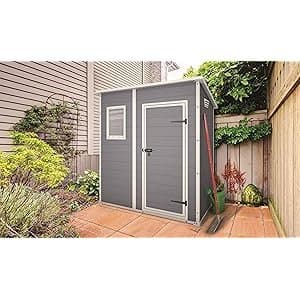 Gartenschuppen mit einer Neigung, 1,8 m², UV-beständiges Bodenbelüftungsregal aus Polypropylen