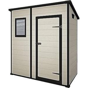 Gartenhaus mit einer Neigung, 1,8 m², Polypropylen, UV-beständig, Boden, Fenster, Dach, Belastung 75 kg/m²