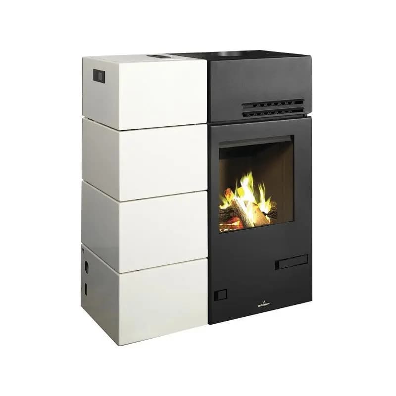 Poêle Hybride BRONPI Carol 15kW: Ventilé Bois Granulés, Mixte Bûches/Granulés - Performant et Innovant, Technologie Oasys, Modulation de Puissance, Pr