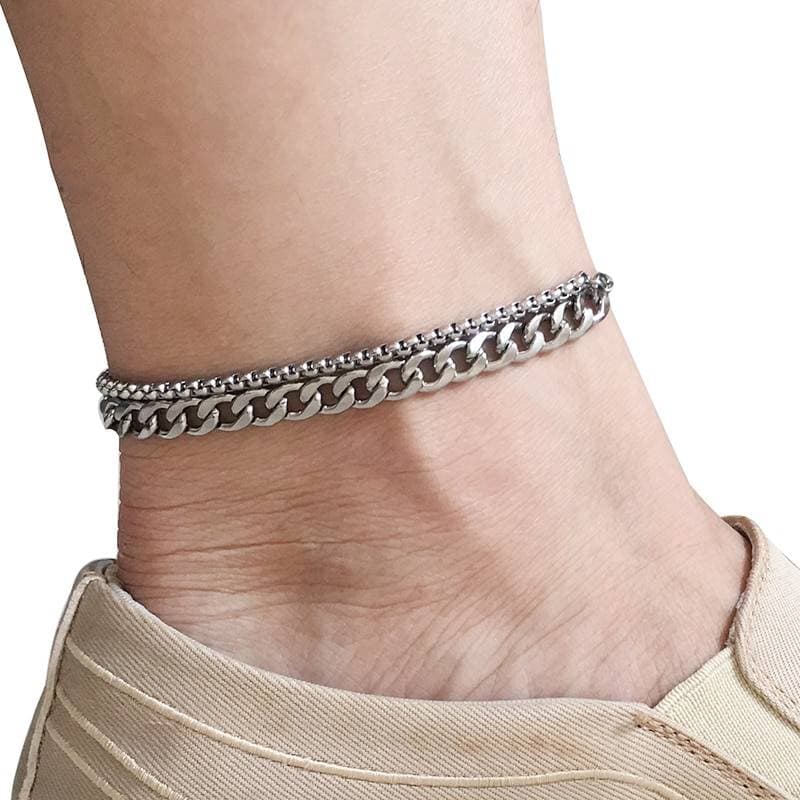Elegant Stainless Steel Anklets for Women - Beach Foot Jewelry, Durable & Stylish 4mm NK Anklet